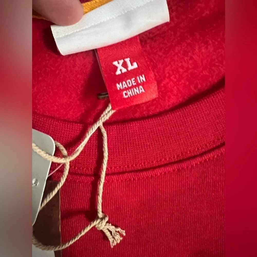 MITCHELL & NESS - Mens Red NFL There & Back Fleece Crew Neck Sweathirt - Size XL - Picture 7 of 12